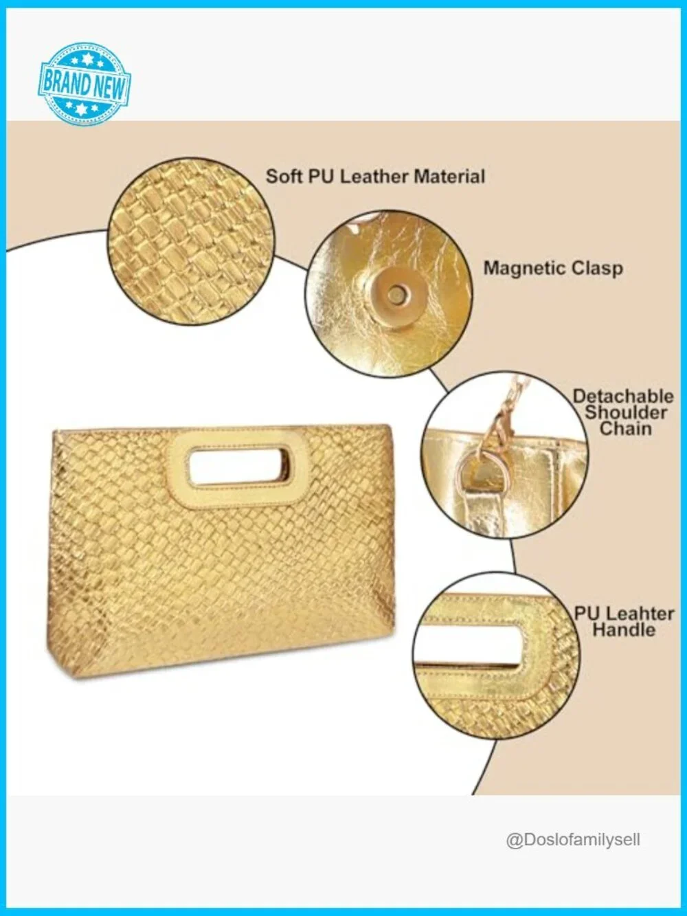 Straw Clutch Handbag Woven Bohemian Top Handle Crossbody Beach Purse Shoulder